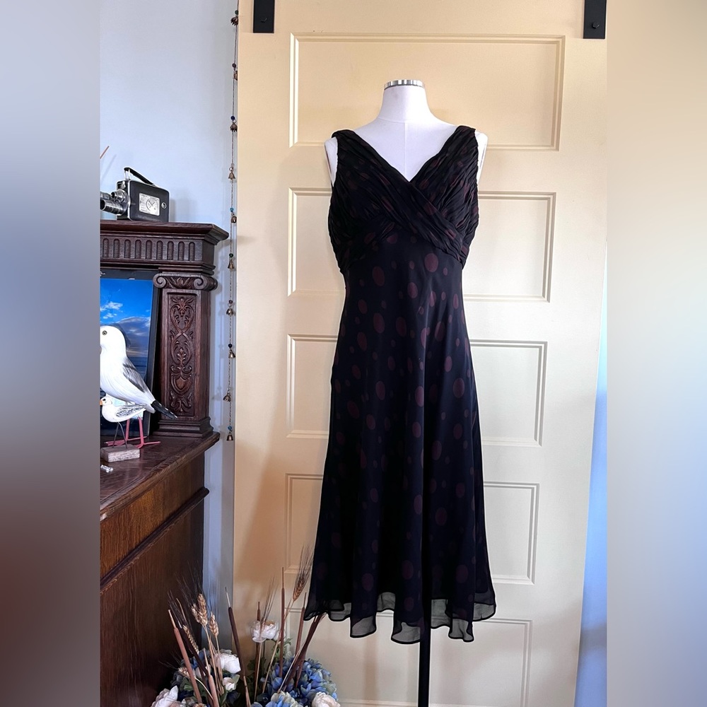 Anne Klein Dress Silk Dress Size 12 - Picture 2 of 10